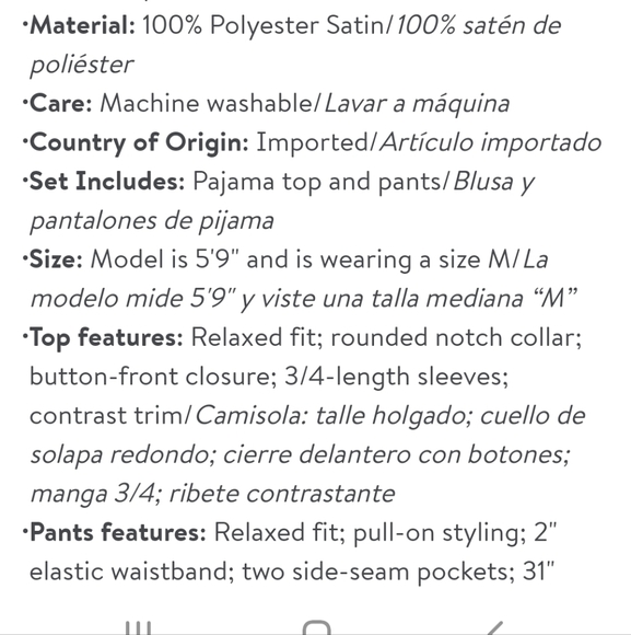 Sofia Vergara Woman's Intimates Cotton Satin Pajama Set- Standard and Plus Size - Picture 6 of 7